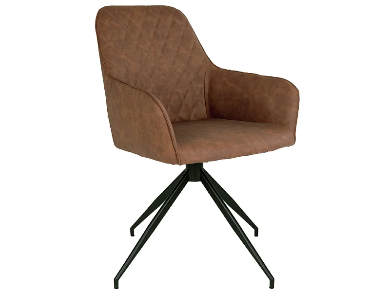 GRACE-Sedia girevole a 360° in PU marrone vintage