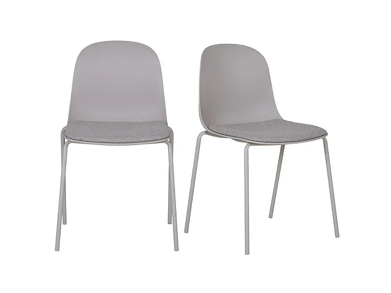 VICK-Set di 2 sedie in ABS e acciaio grigio