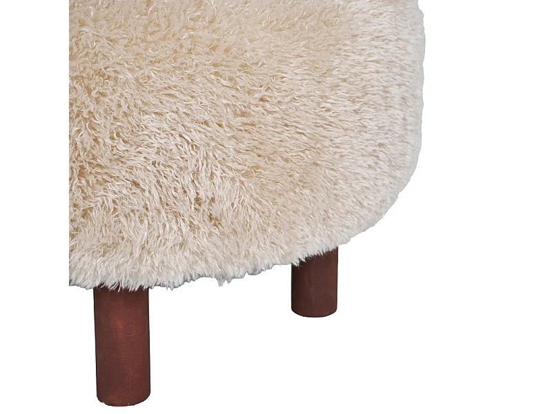SCOT-Puf de tela de bucle beige ø50cm