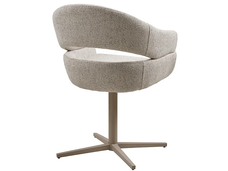 HUGS-Set di 2 sedie girevoli da pranzo beige