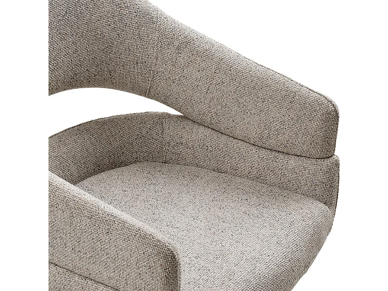 HUGS-Set di 2 sedie girevoli da pranzo beige