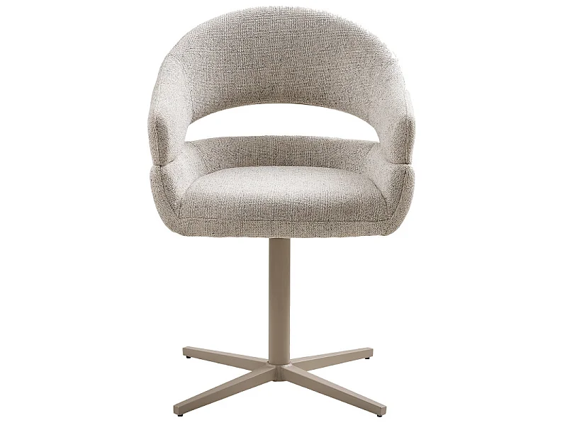 HUGS-Set di 2 sedie girevoli da pranzo beige