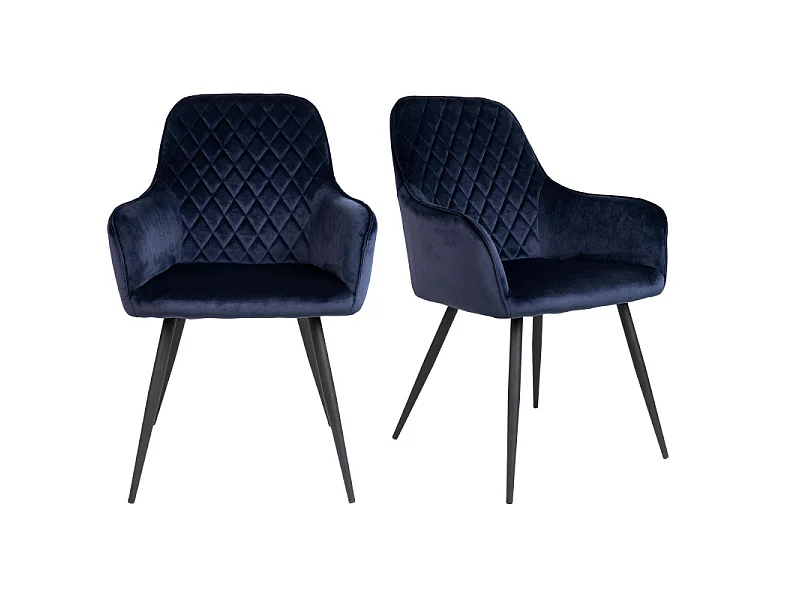 GRACE-Set di 2 sedie in velluto blu