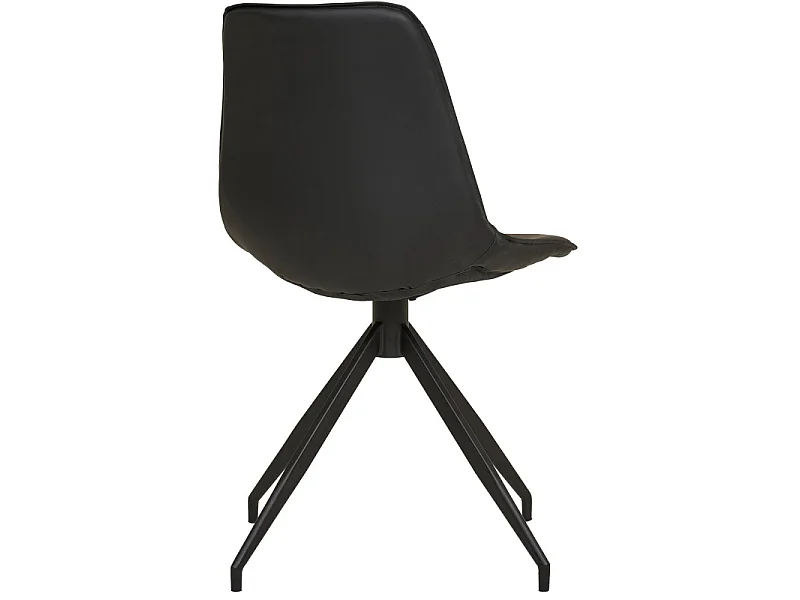 ANDY-Set di 2 sedie girevoli a 360 in PU nero