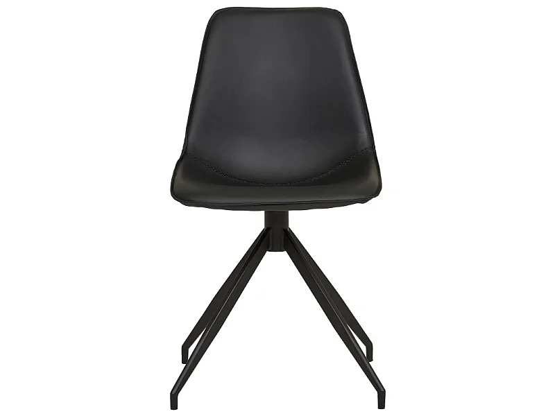 ANDY-Set di 2 sedie girevoli a 360 in PU nero