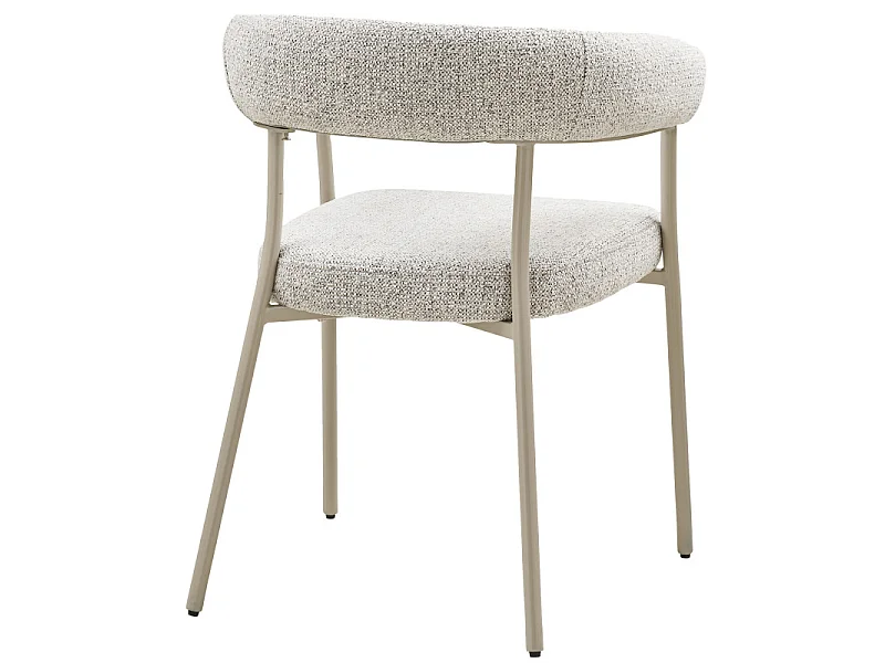 VITO-Set di 2 sedie da pranzo sabbia e acciaio beige