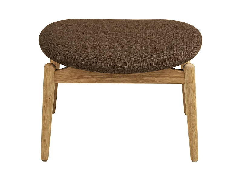 FRIDA-Pouf in rovere naturale e tessuto marrone