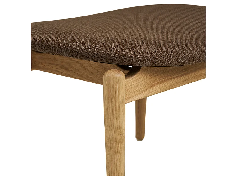 FRIDA-Pouf in rovere naturale e tessuto marrone