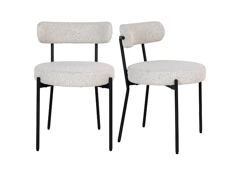 ERIN-Set di 2 sedie bianco riccio