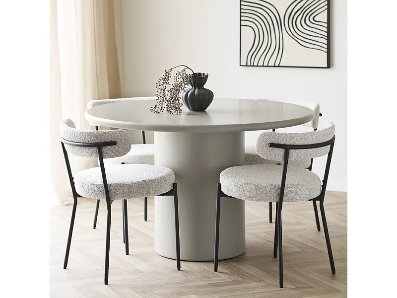 ERIN-Set di 2 sedie bianco riccio