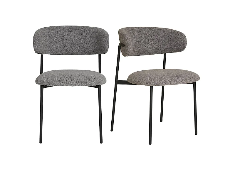 CARLA-Set di 2 sedie grigie