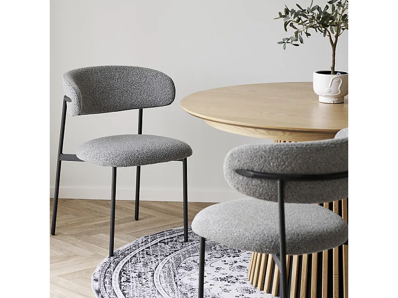 CARLA-Set di 2 sedie grigie