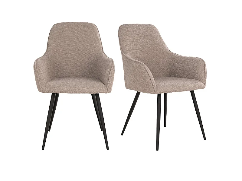 GRACE-Set di 2 sedie color tortora