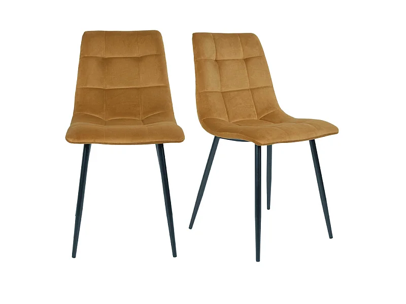 SVIN- Chaise velours moutarde (x2)
