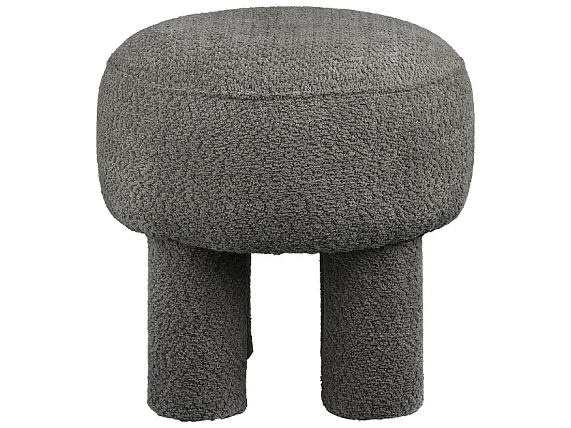 HERG-Pouf en tissu chenillé fusain ø43 cm