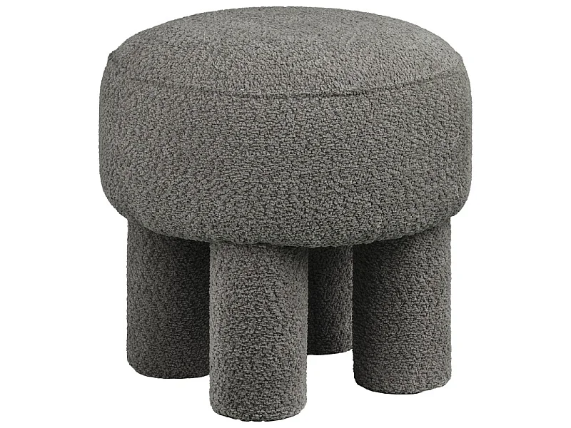 HERG-Pouf en tissu chenillé fusain ø43 cm