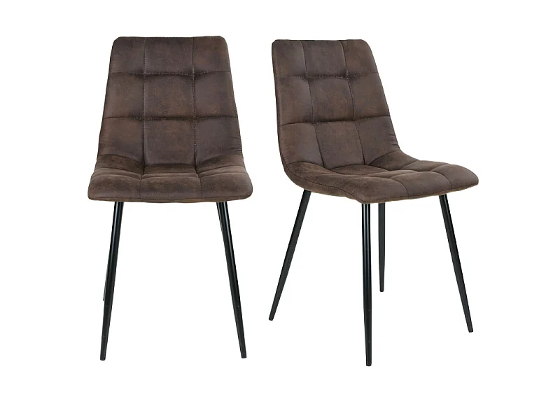 SVIN-Set di 2 sedie marroni vintage