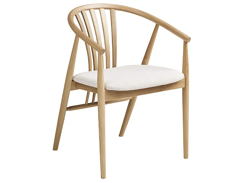 BESS-Sedia da pranzo in rovere massello beige