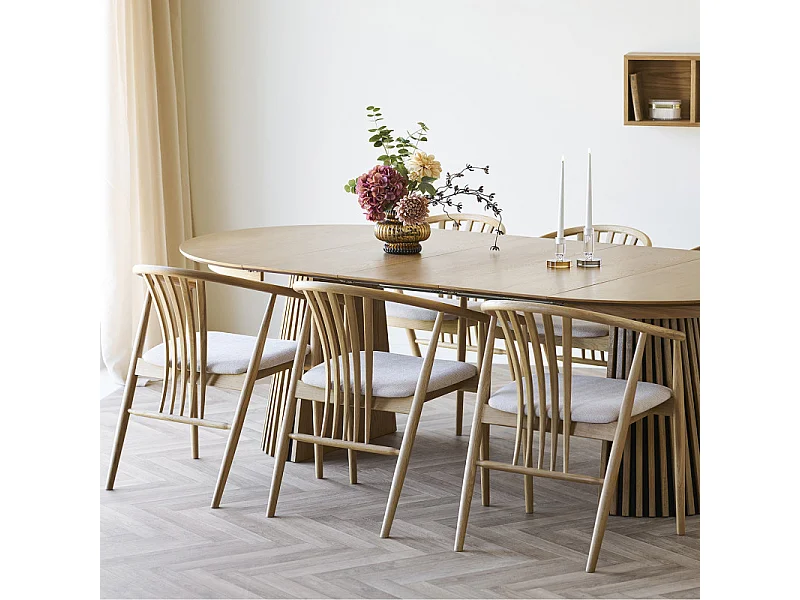 BESS-Sedia da pranzo in rovere massello beige