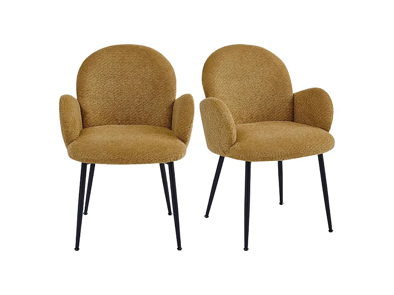 ALICE-Chaise en tissu Ikon Ocre (x2)
