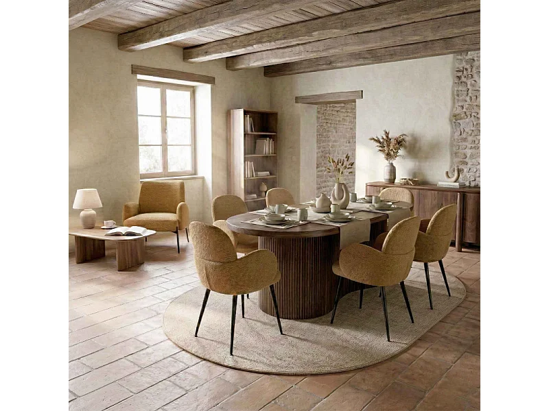 ALICE-Chaise en tissu Ikon Ocre (x2)