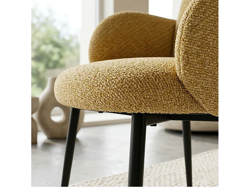 ALICE-Chaise en tissu Ikon Ocre (x2)