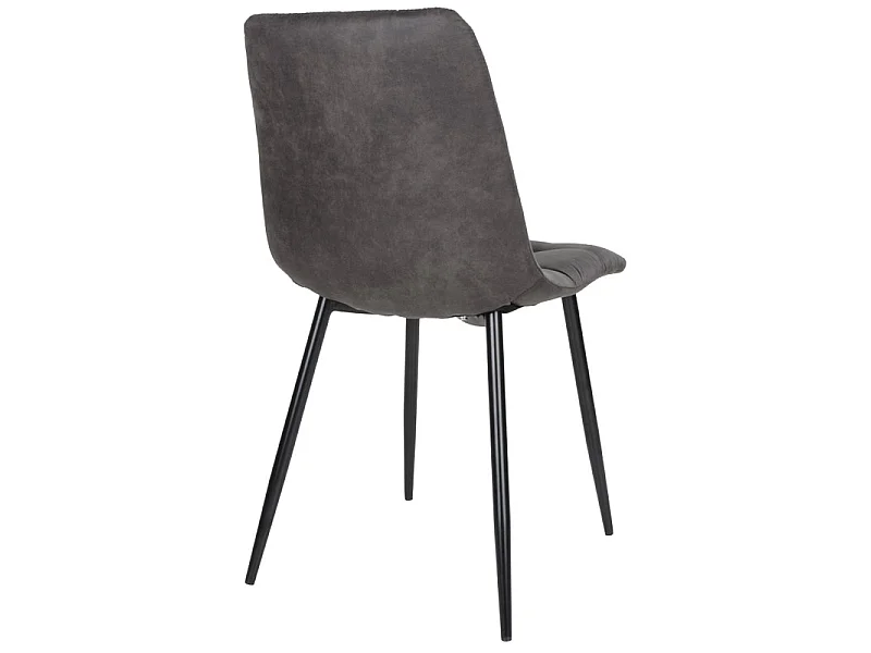 SVIN- Chaise vintage gris et acier noir (x2)