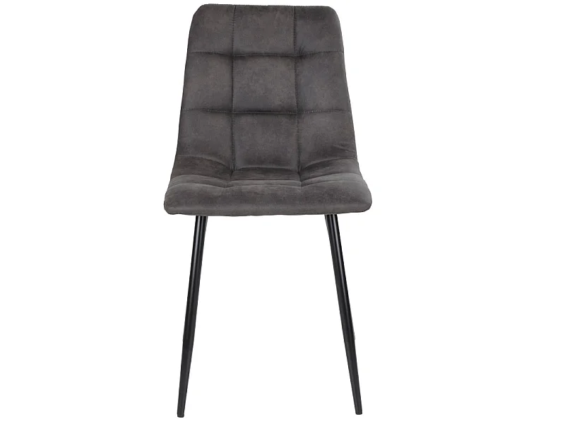 SVIN- Chaise vintage gris et acier noir (x2)
