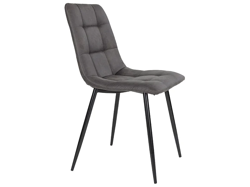 SVIN- Chaise vintage gris et acier noir (x2)