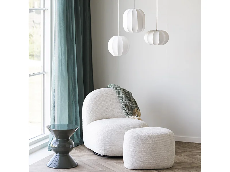 SVIT-Pouf in tessuto écru 55x40 cm