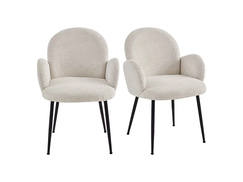 ALICE-Chaise en tissu Ikon Coloris Lin (x2)