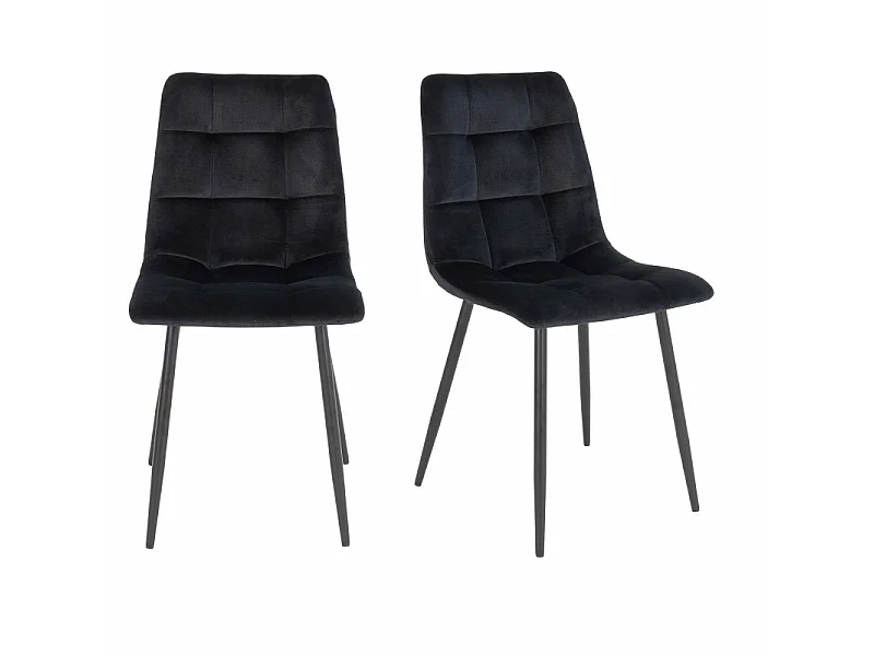 SVIN- Chaise velours noir (x2)