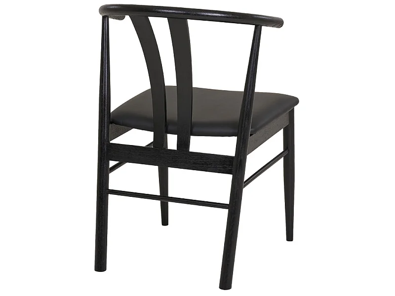 SVEN-Set di 2 sedie da pranzo in faggio massello e PU nero