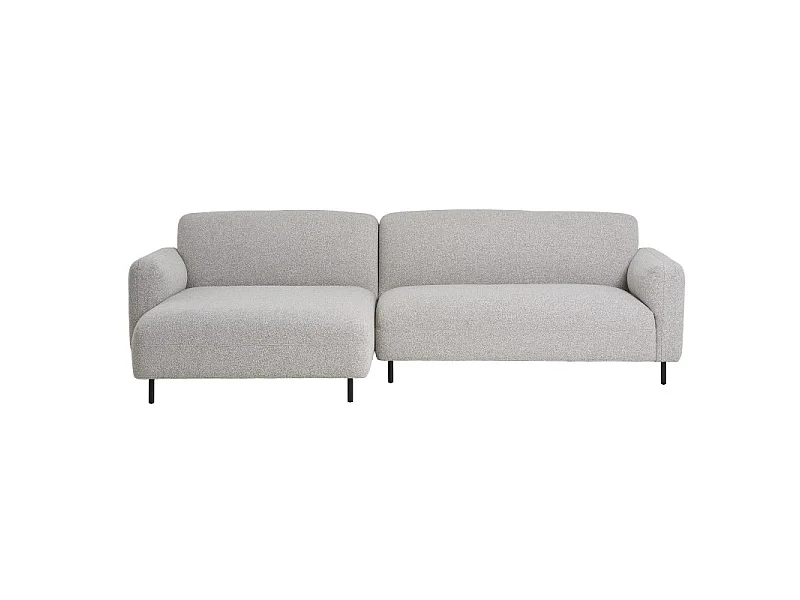SOHO- Canapé d'angle gauch en tissu bouclé gris