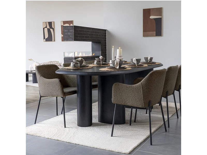 LEONIE-Set di 2 sedie da pranzo tortora
