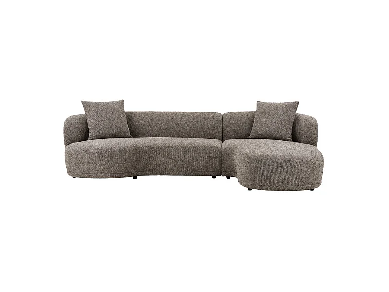 MALIBU-Canapé d'angle droit en tissu taupe