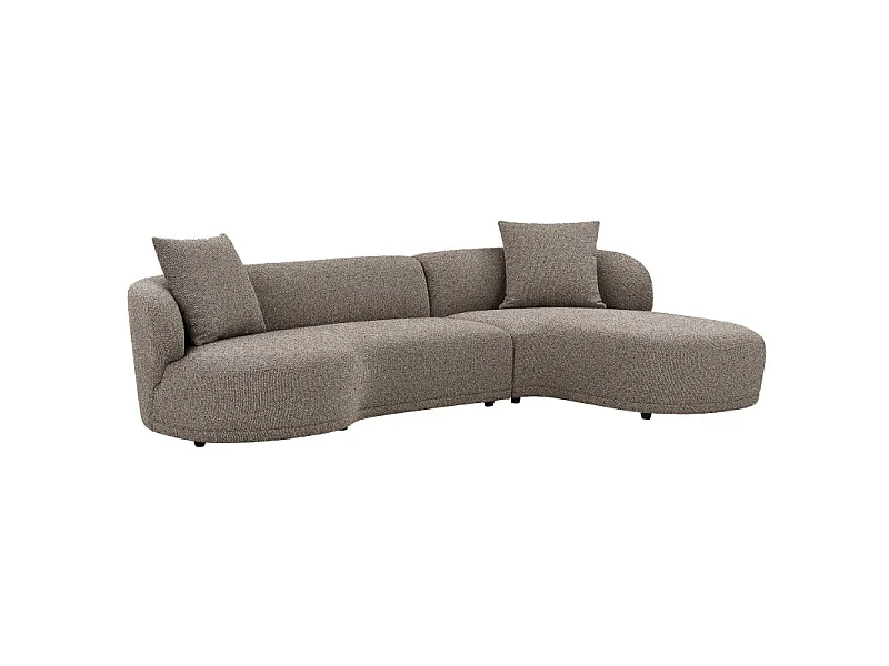 MALIBU-Canapé d'angle droit en tissu taupe