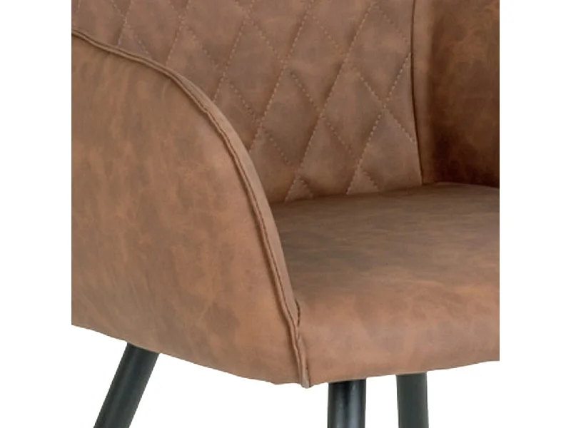GRACE-Set di 2 sedie in PU marrone vintage