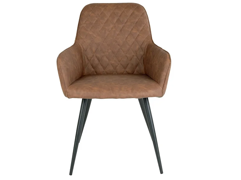 GRACE-Set di 2 sedie in PU marrone vintage