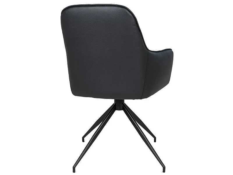 GRACE-Sedia girevole a 360° in PU nero vintage