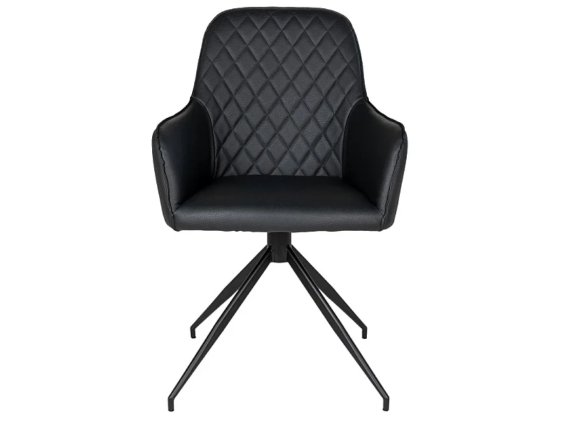 GRACE-Sedia girevole a 360° in PU nero vintage