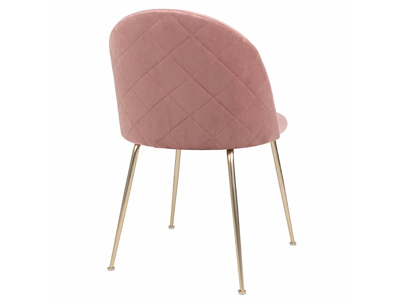 LOLY- Chaise en velours rose et finition laiton (x2)