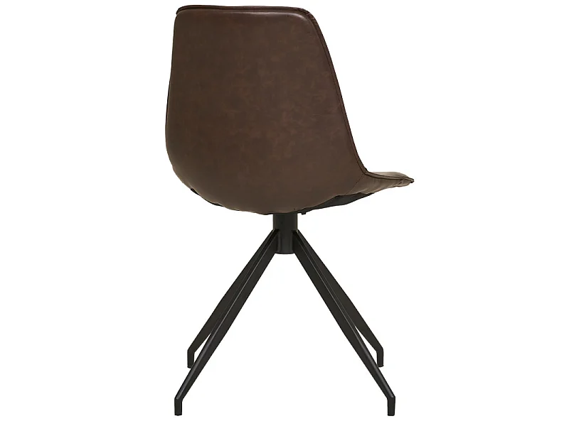 ANDY-Set di 2 sedie girevoli a 360 in PU marrone scuro