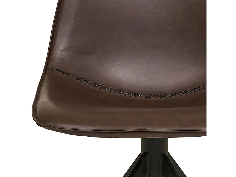 ANDY-Set di 2 sedie girevoli a 360 in PU marrone scuro