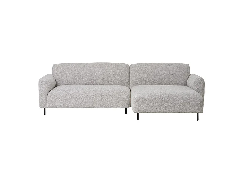 SOHO- Canapé d'angle droit en tissu bouclé gris