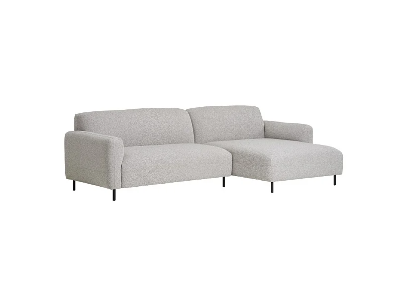 SOHO- Canapé d'angle droit en tissu bouclé gris