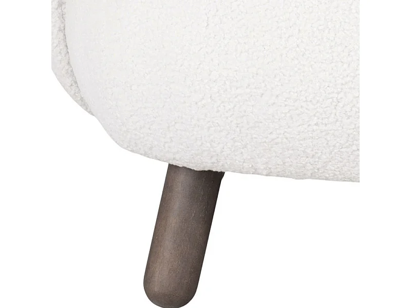 MIMI-Poltrona in tessuto bouclé ecrù e legno