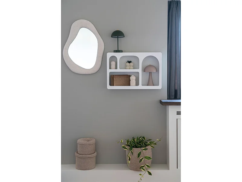 BRUYN-Étagère murale blanche 4 niches déco 40x60 cm