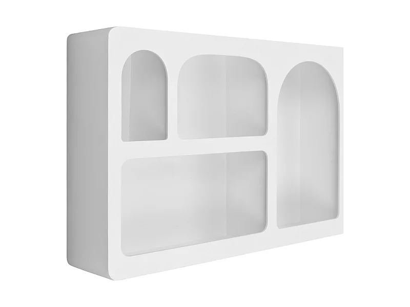 BRUYN-Étagère murale blanche 4 niches déco 40x60 cm