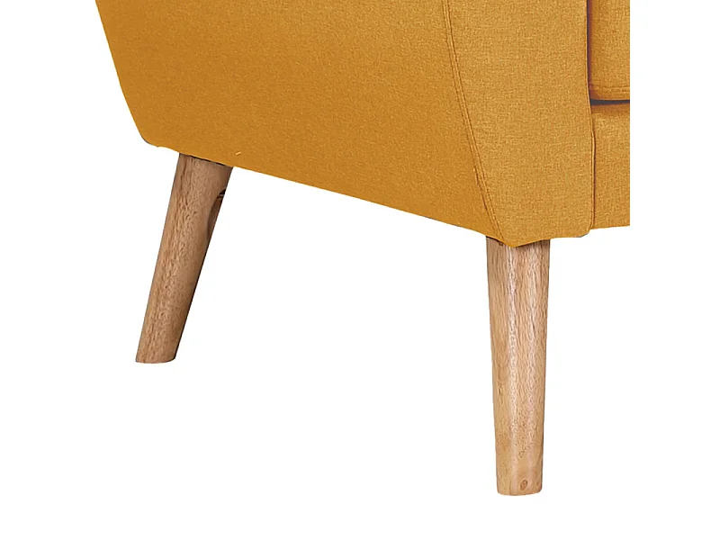 SOLVEIG-Fauteuil scandinave tissu curry